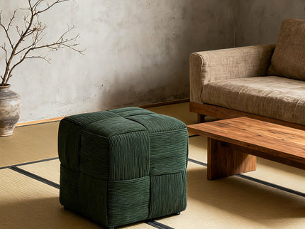 Modern Ottoman Foot Rest With Woven Design