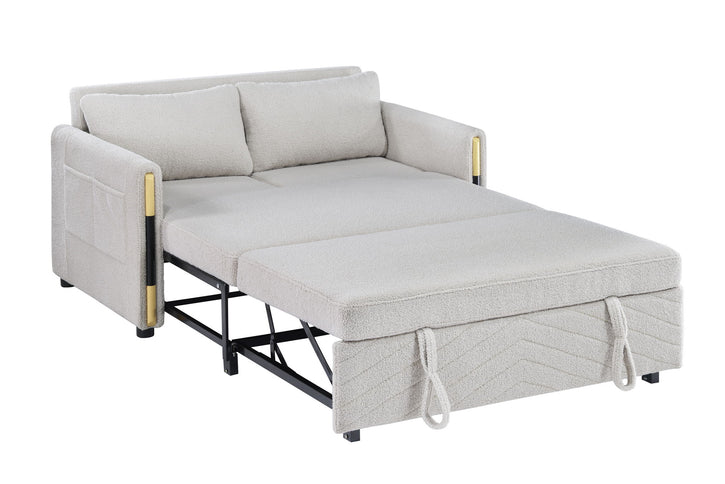 Percy - Teddy Sleeper Loveseat With Dual-Pull Sleeper Design