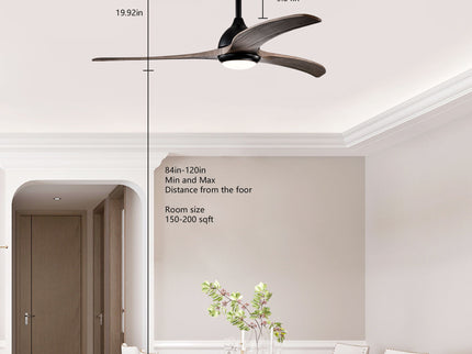 Indoor Outdoor Ceiling Fan With Light With Remote Control, Noiseless Reversible Motor, 6 Speed, 3 Color