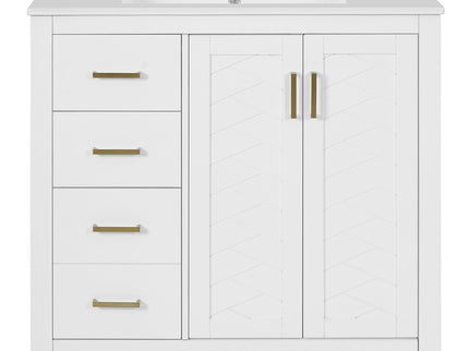 Bathroom Vanity With Sink Combo, Storage Cabinet, Freestanding Set With 3 Drawers & Soft Closing Doors
