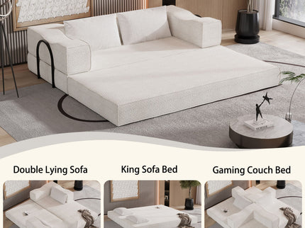 3 Seat Folding Floor Couch & King Size Bed Mattress