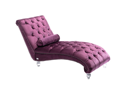 Chaise Lounge Indoor, Button Tufted Upholstered Chaise Lounge Chair With Pillow