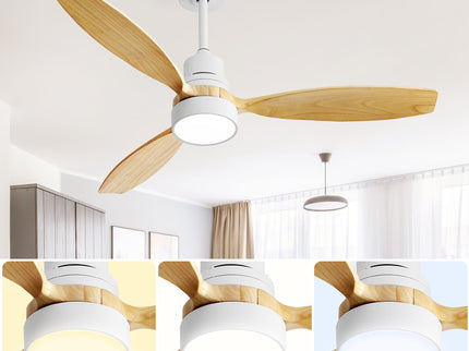 52" Integrated LED Ceiling Fan With Remote Control And Blades For Living Room