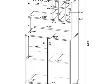 Harlie - 2 Door Wine Cabinet - Oak