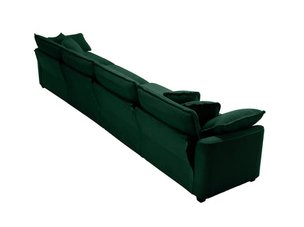 Modern Upholstered 4 Seater Fabric Sofa With Arm And Throw Pillows
