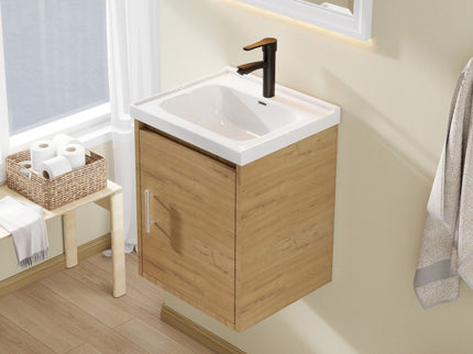 Floating Bathroom Vanity Combo, Wall Mounted Cabinet With Sink & Soft Close Doors For Small Bathrooms
