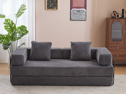 Floor Couch, Convertible Floor Sofa Bed With Pillow Back Support Armrest