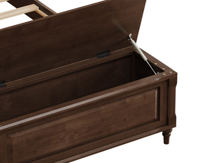 Sleigh Bed Frame With Tall Headboard And Storage Bench