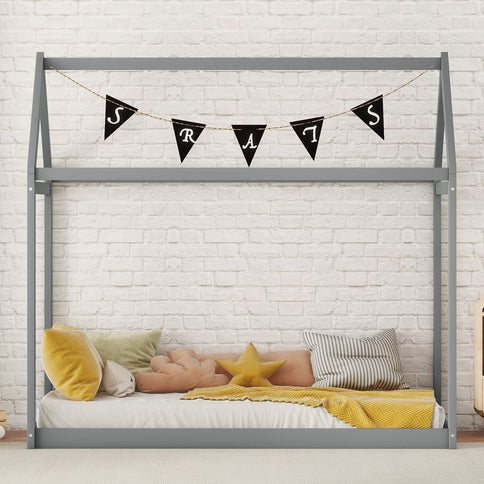 Wooden House Shaped Bed