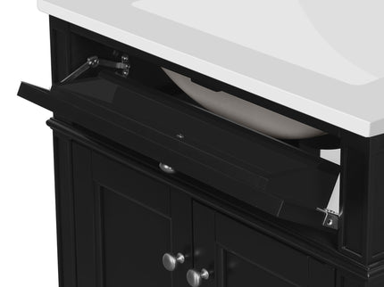 Bathroom Vanity With 2 Doors And Tip Out Drawer, Soft Closing Hinges