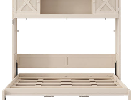Rustic Casual Murphy Bed With Storage Cabinets