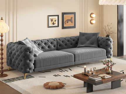 3 In 1 Convertible Sleeper, Deep Seat Pull Out Sofa Bed, Button Tufted