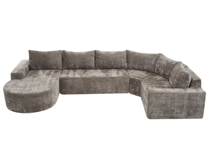 U-Shaped Oversized Modular Cloud Sectional Sofa With Deep Seat For Living Room