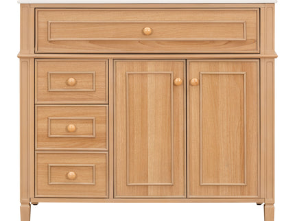 Bathroom Vanity With Sink, 3 Drawers & 2 Doors