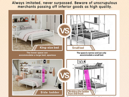 Bunk Bed With Built In Desk & Guardrail Frame