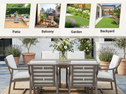 7 Piece Modern Outdoor Dining Set, Patio Furniture