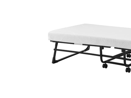 Folding Rollaway Bed With 4" Twin Mattress - White