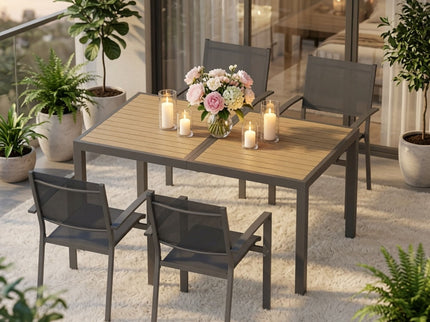 5 Piece Patio Dining Set With Table And Chairs For Outdoor Use - Gray