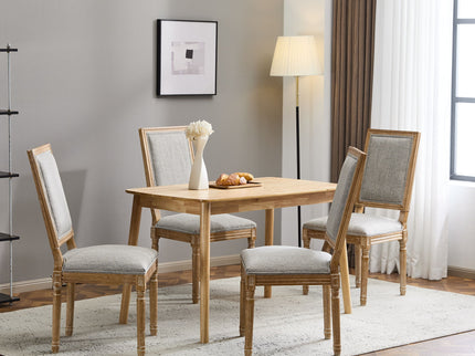 French Country Style Dining Chair With Upholstered Seating And Fluted Legs