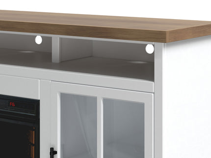 Fireplace TV Stand Console & Fixed Shelves