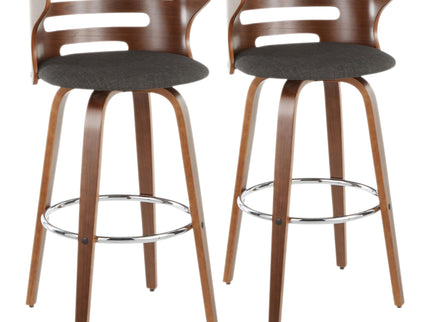 Cosini - Mid Century Modern Fixed Height Barstool With Swivel (Set of 2)