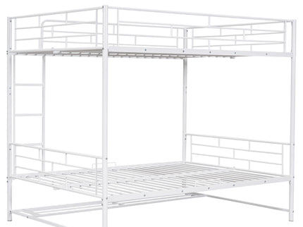 Metal Bunk Bed With Shelf And Guardrails