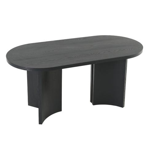 Dining Table With Curved Legs - Black