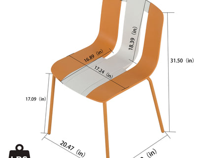 4 Piece Set Of Modern Striped Single Chairs With Folding Square Table