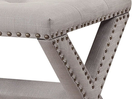 Upholstered Accent Bench With Nailhead Trim