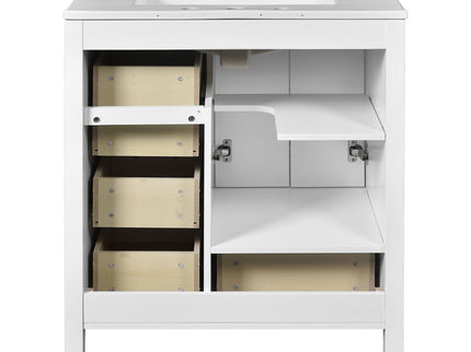 Retro Style Bathroom Vanity With Sink, Storage Cabinet