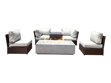 Outdoor Elegance Conversation Set With Fire Pit