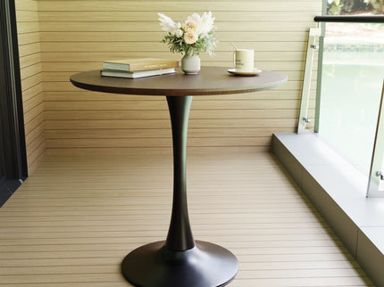 Mid-Century Round Dining Table With Pedestal Base For 2 - 4 People