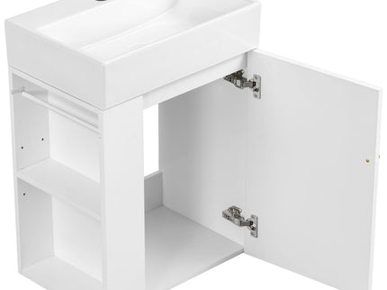 Modern Bathroom Vanity With Sink, Diamond Pattern Doors
