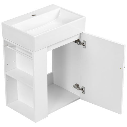 Modern Bathroom Vanity With Sink, Diamond Pattern Doors