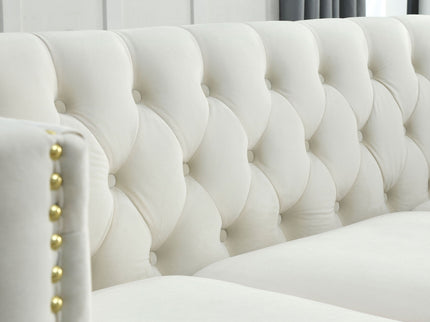 Upholstered Couch Sofa With Button Tufting For Living Room