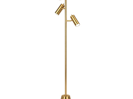 Lumina - Floor Lamp With Rotary Switch Triple Spots Cone Base - Gold