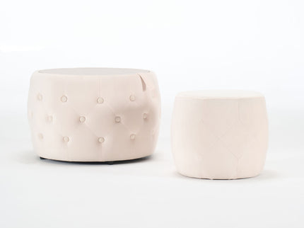 Nesting Ottomans 2 Piece With Tray, 4 In 1 Function