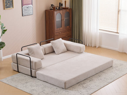 Floor Couch, Convertible Floor Sofa Bed With Pillow Back Support Armrest