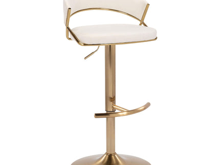 Jie - Contemporary Adjustable Barstool With Swivel With Rounded T Footrest (Set of 2)
