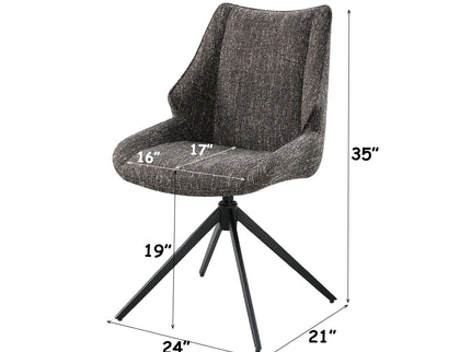 Malika - Side Chair With Swivel (Set of 2) - Brown Gray