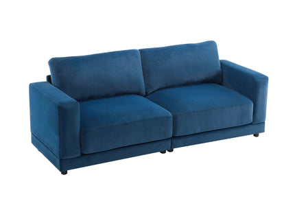 Modern Square Arm Sofa With Soft Fabric Upholstery, Deep Cushions