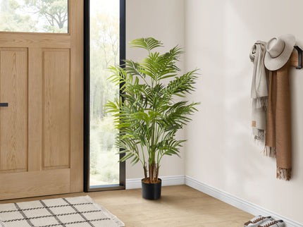 47" Tall, Artificial Plant, Areca Palm Tree, Indoor, Faux, Fake, Floor, Greenery, Potted, Real Touch, Decorative - Green / Black