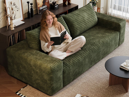3 Setaser Sofa, Deep Seat Couches For Living Room - Green