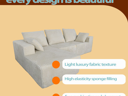 Corner Combination Sofa Sectional Couch With Soft Fabric