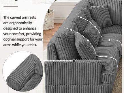 Oversized Sectional Sofa U - Shaped Sofa Couch Modern Sofa Upholstered In Soft With A Chaise Lounge For Living Room