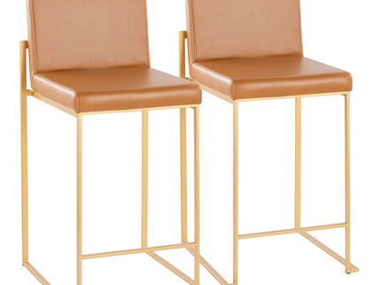 Fuji - Contemporary High Back Barstool (Set of 2)