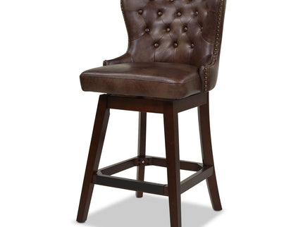 Holmes - Tufted High Back 360 Swivel Counter Height Barstool