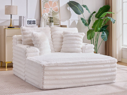 Oversized Chaise Lounge Chair Indoor With Pillows For Living Room