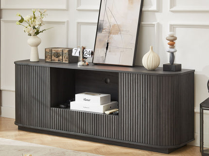 Modern Wavy TV Stand Rounded Sideboard With Storage Cabinet