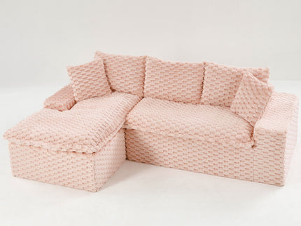 Modular Sofa, Convertible Twin Seat With Chaise Lounge